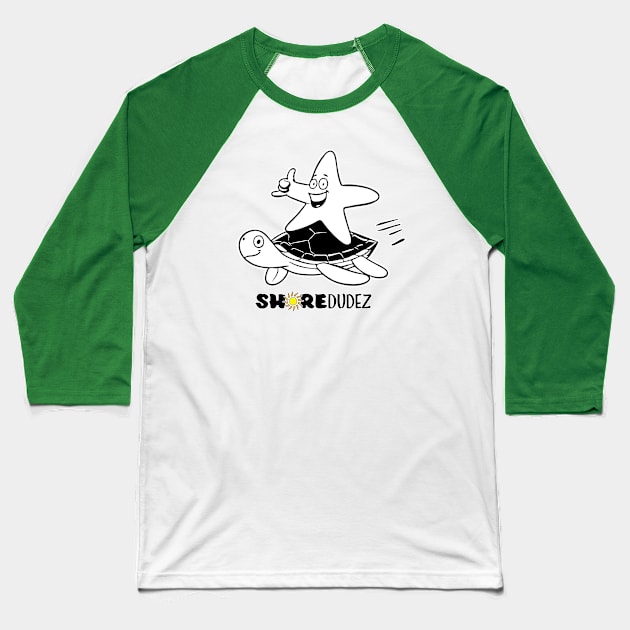 Hang Loose! - Shore Dudez Baseball T-Shirt by Long Legs Design